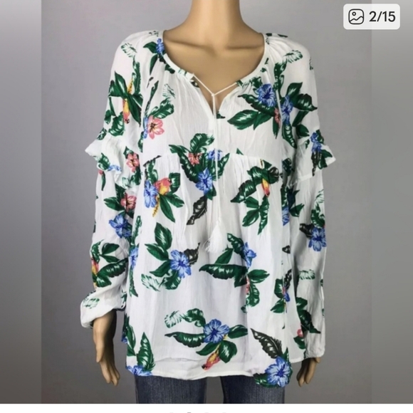 Old Navy | Spring Blouse Bundle (2) | Sizes S & M | Linen + Floral - Picture 11 of 16